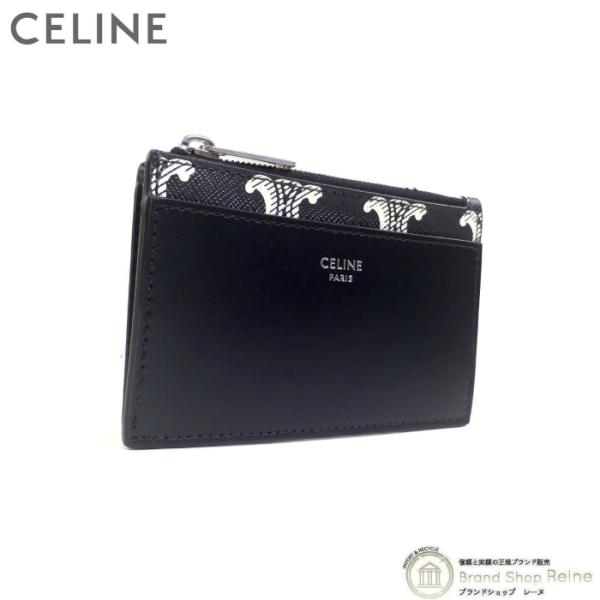 セリーヌ （CELINE） トリオンフ ジップ付きカードホルダー コインケース 10F99 ブラック...