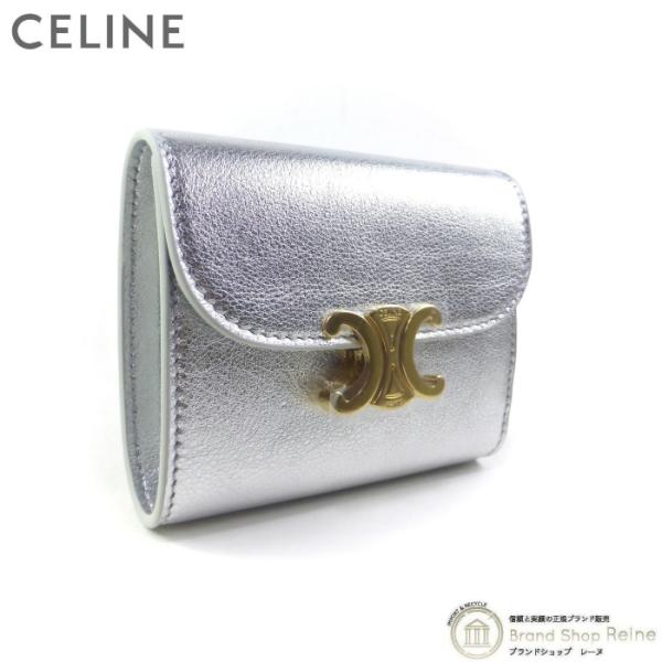 セリーヌ （CELINE） スモール フラップ ウォレット トリオンフ コンパクト 三つ折り 財布 ...