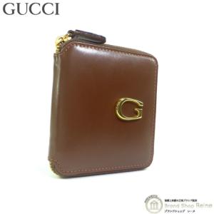 グッチ （GUCCI） Gロゴ 二つ折り ラウンド 財布 ブラウン ヴィンテージ（中古）