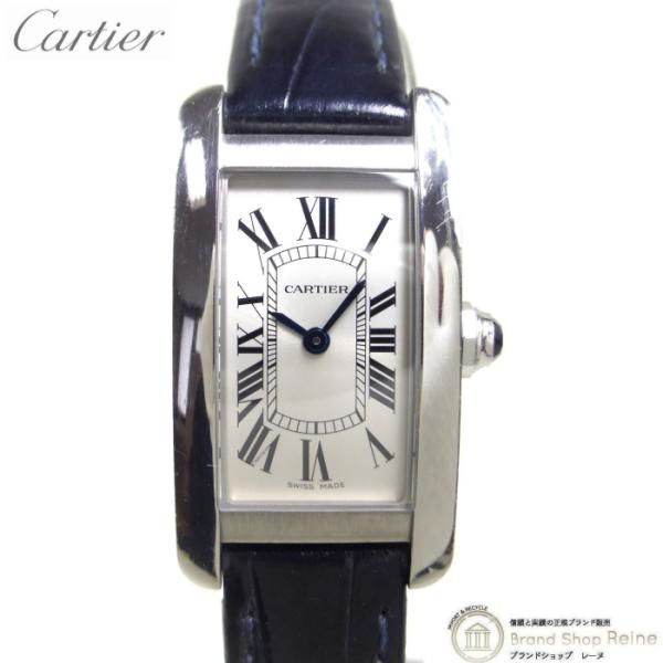 カルティエ （Cartier） タンク アメリカン SM ウォッチ アリゲーター×SS クォーツ 腕...