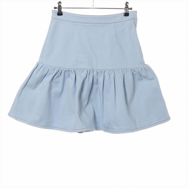 ミュウミュウ （MIUMIU） コットン デニムスカート 38 MG1116 ライトブルー ウェア（...