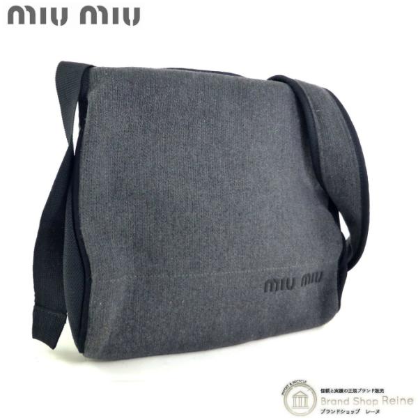 ミュウミュウ（MIUMIU）アーカイブ ショルダー バッグ キャンバス グレー メンズ ヴィンテージ...
