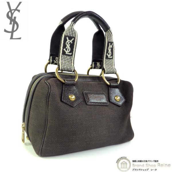 イヴ・サンローラン （Yves Saint Laurent） キャンバス ミニ ボストン ハンドバッ...