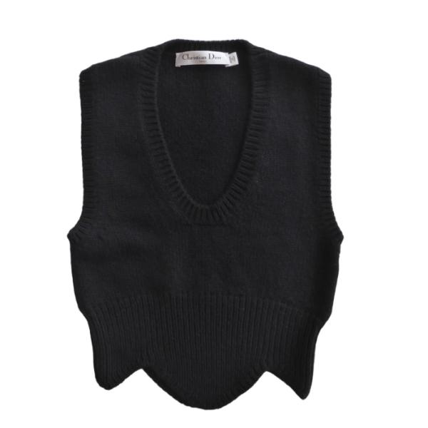クリスチャンディオール （Christian Dior） カシミア ニットベスト デザイン トップス...