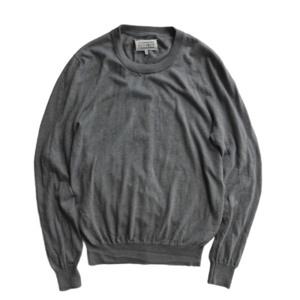 メゾン マルジェラ （Maison Margiela）コットン×ウール エルボーパッチ クルーネック...