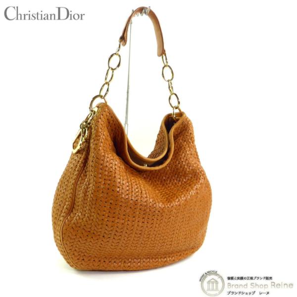 クリスチャンディオール （Christian Dior） 編み込みレザー ワンショルダー バッグ ブ...
