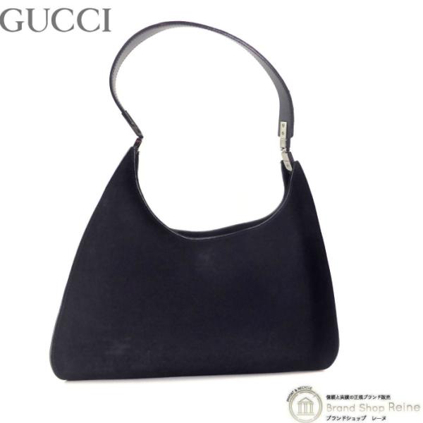 グッチ （GUCCI） スエード セミショルダー バッグ 肩掛け 0013767 ブラック（中古）