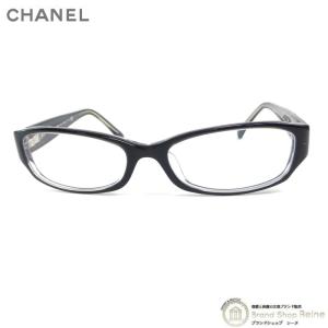 シャネル （CHANEL） カメリア ココマーク スクエア メガネフレーム 度入りレンズ 眼鏡 3198-H-A ブラック（中古）