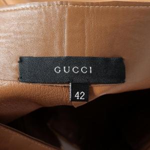 グッチ (GUCCI) レザー フロントジップ...の詳細画像4