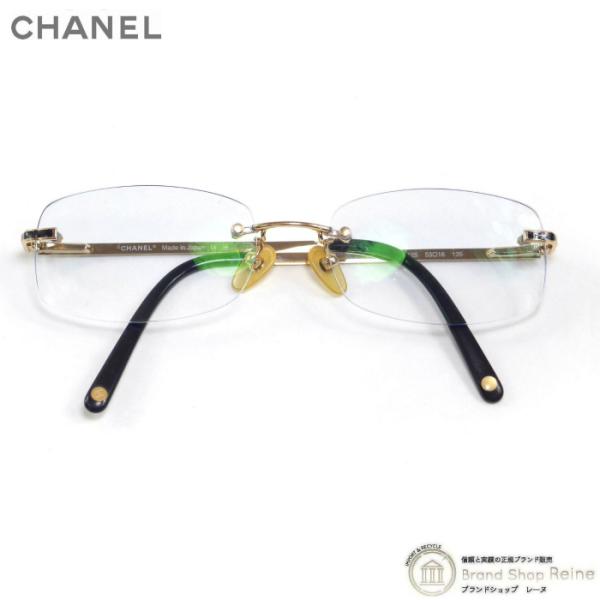 シャネル （CHANEL） リムレス メタル タイムレス スクエア 縁なし メガネフレーム 度入り ...