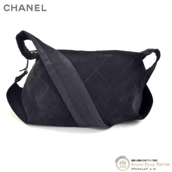 シャネル （CHANEL） マトラッセライン スエード 斜め掛け ショルダー バッグ ブラック ヴィ...