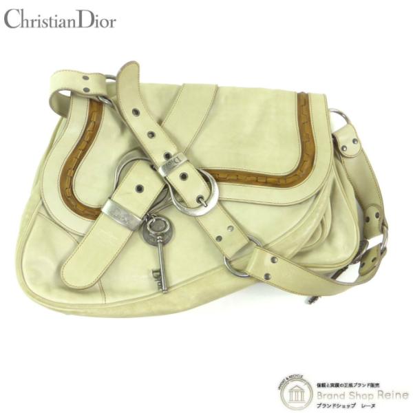 ディオール （Dior） ガウチョ レザー 肩掛け ショルダーバッグ ベージュ（中古）