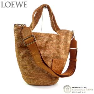 ロエベ （LOEWE） SLIT BAG MINI スリットバッグ ミニ ラフィア トート 2way ショルダー かご バッグ A685453X07 ブラウン（新品）