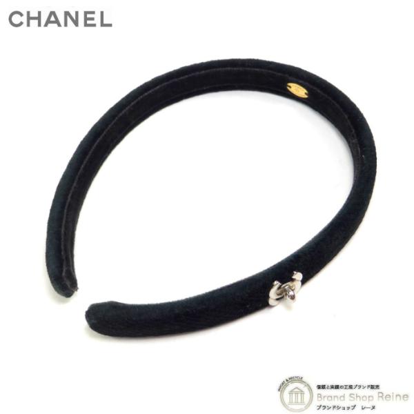 シャネル （CHANEL） ベロア ターンロックモチーフ カチューシャ ダークグリーン（中古）