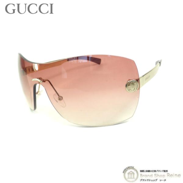グッチ （GUCCI） インターロッキングG リムレス ワンレンズ メタルフレーム サングラス GG...