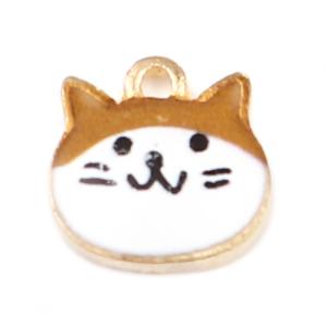 メタルチャーム1個猫CATネコデザイン 10mm×10mm｜reinette-ys