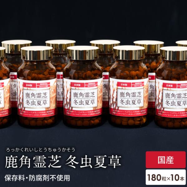 霊芝 サプリ サプリメント 鹿角霊芝 冬虫夏草 お得 10本セット 免疫 健康食品 βグルカン