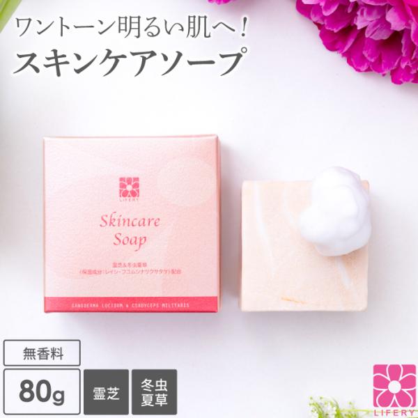 洗顔石鹸 洗顔 石鹸 せっけん 石けん 霊芝 冬虫夏草 スキンケアソープ 日本製 80g