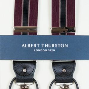 アルバートサーストン ALBERT THURSTON サスペンダー Y型 エンジ ブラック ストライ...