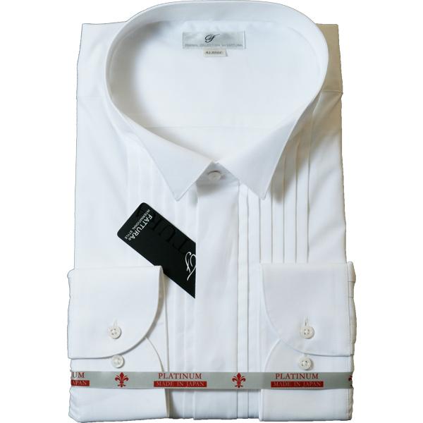 BIG ピンタック ウィングカラーシャツ 日本製 フォーマル メンズ 綿100％ 421702