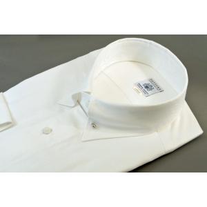 ピンホールカラードレスシャツ  FATTURA 綿100％ 白 ドビー織柄