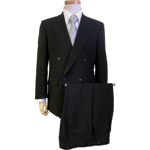 礼服 メンズ 夏用フォーマルスーツ Men's ダブル ブラックフォーマル A体 R1880