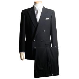 日本製 フォーマルスーツ ダブル ツータック メンズ 4ボタン