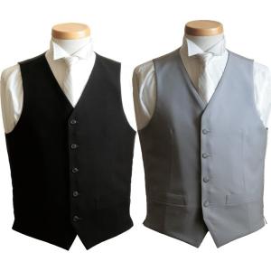 リバーシブル フォーマルベスト メンズ シルバーグレー