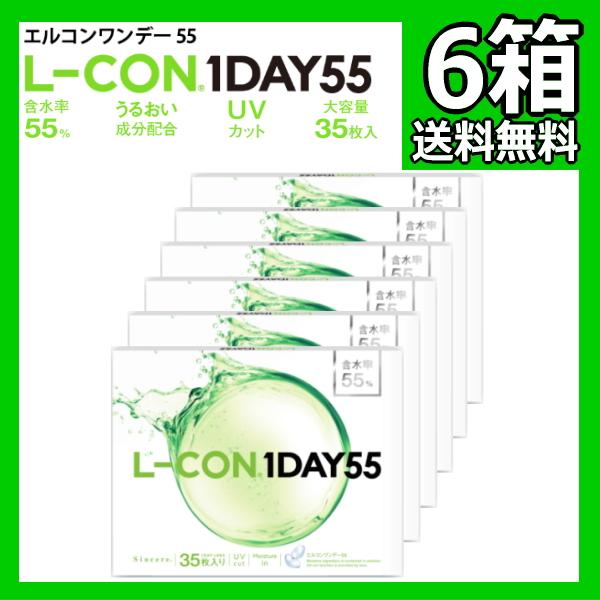 35枚入り 6箱 エルコンワンデー55 L-CON 1DAY 55 1日使い捨て コンタクトレンズ ...