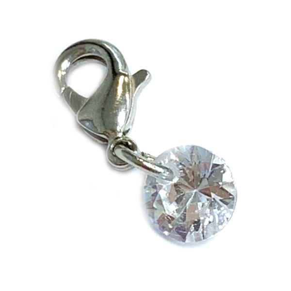 チャーム マスク スマホ シンプル キュービックジルコニア 6mm シルバーカラー 20代 30代 ...