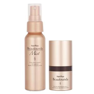 アデランス ヘアプラス ビューファンデ パウダー＆ミストセット レディース 女性 粉をポンポンふりかけ自然に薄毛カバー 根元を立ち上げボリュームアップ パフ