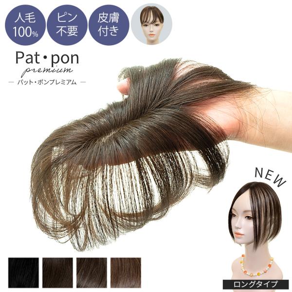 ピンなし 部分かつら PP01 パットポンプレミアム ショート ロング つむじ 薄毛カバー 前髪 分...