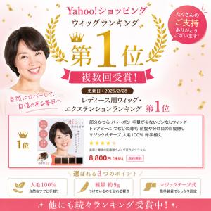 毛量少なめ ピンなし 部分かつら PP02 パ...の詳細画像2