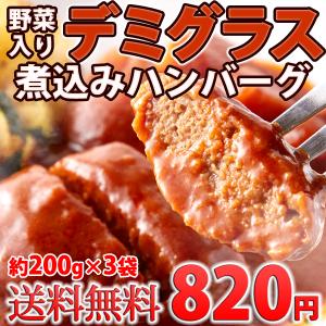 送料込み(送料無料) ハンバーグ 野菜入りデミグラス煮込みハンバーグ 約200g×3袋 お試し ポイント消化 1000円以下(発送遅いです) TEN