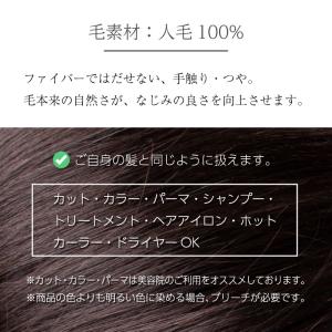 返品OK 部分ウィッグ 人毛100% ヘアピー...の詳細画像5