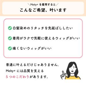 返品OK ピンなしウィッグ メルティプラス 部...の詳細画像3