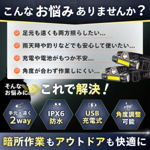 ヘッドライト 充電式 ヘルメットライト led...の詳細画像1