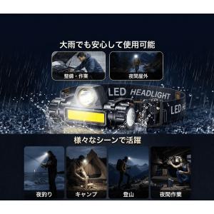ヘッドライト 充電式 ヘルメットライト led...の詳細画像3