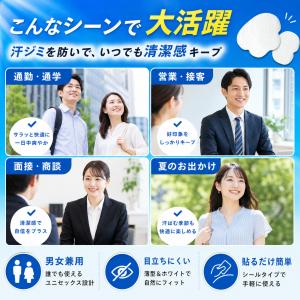 脇汗パッド 汗脇パッド 汗取りパッド襟汚れ防止...の詳細画像3
