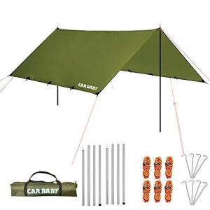 防水タープ キャンプ タープ テント 軽量 日除け 高耐水加工 紫外線カット 遮熱 サンシェルター ポータブル 天