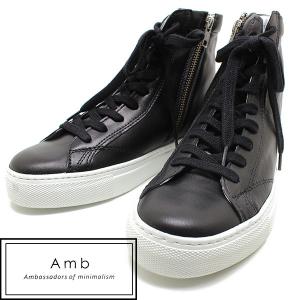 Amb Ambassadors of minimalism/アンバサダーズオブミニマリズム1000 レザーハイカットスニーカー ブラック レディース/レザー/スニーカー/ポルトガル製｜relaaax