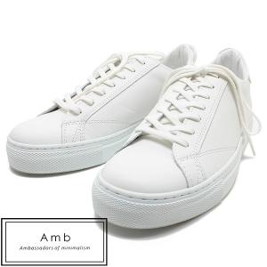 Amb Ambassadors of minimalism/アンバサダーズオブミニマリズム9838 レースアップスニーカー ホワイト レディース/レザー/スニーカー/ポルトガル製｜relaaax