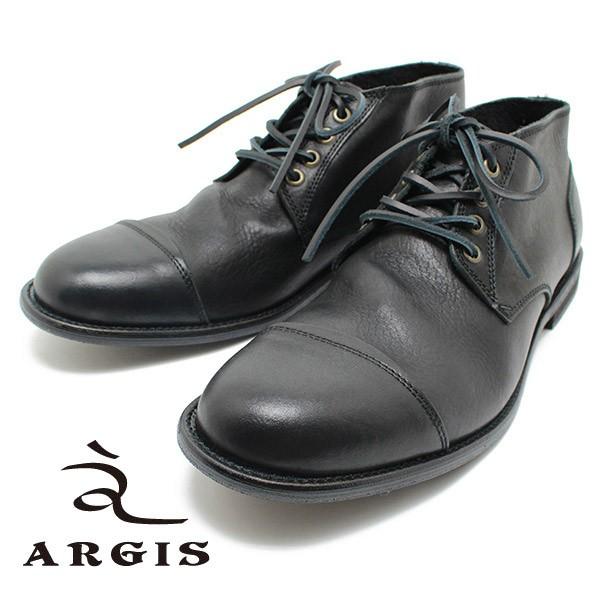 ARGIS アルジス 12103 上質レザー・チャッカブーツ　ブラック メンズ レザー ニッポンメイ...