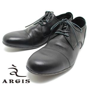 ARGIS アルジス 91102 上質レザー・レースアップシューズ　ブラック