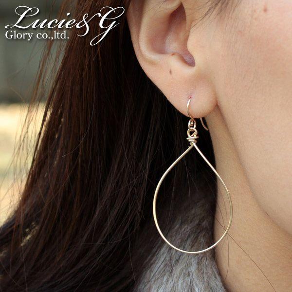 Lucie＆G ルシー・アンジー K14GF・ペアシェイプ・フックピアス 【GFP-1013】【ジプ...