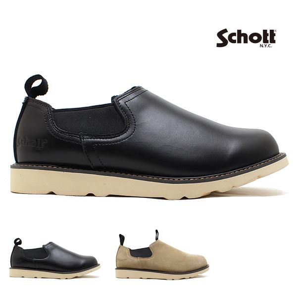 ショット Schott ツイン サイドゴア ロー レザーブーツ Twin Gore Low Boot...