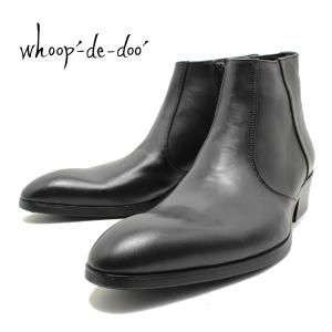 フープディドゥ whoop-de-doo 20337242 ヒールアップポインテッドジップブーツ  ヒール付き ハイヒール 紐靴 革靴 仕事用 メンズ whoop'-de-doo'