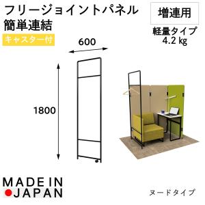 【W600×D22×H1800】フリージョイントパネルPT20-1860 (ヌード・キャスター付) 間仕切り 仕切り 個室 個室ブース 集中ブース 吸音パネル｜relafull