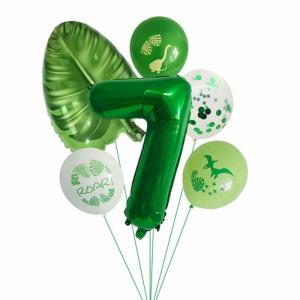 数字 バルーン 男の子 恐竜 セット 誕生日 飾り付け 緑 風船 葉 女の子 巨大 風船 バースデー 装飾 (数字「7」)｜relawer