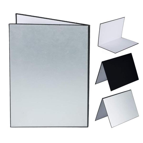 TARION レフ板 反射板 1枚3色 銀、白、黒 照明道具 レフ板 自立 A3サイズ 補光/吸光/...